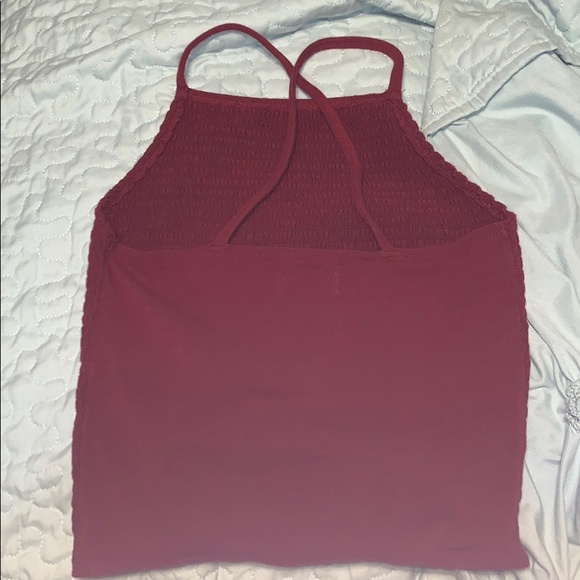 halter maroon tank top - Picture 2 of 2